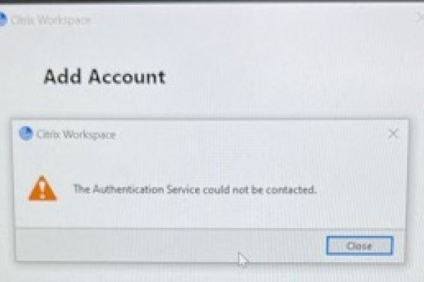 citrix workspace app authentication service could not be contacted