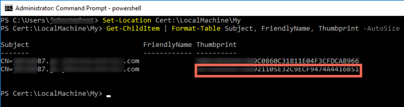 citrix secure xml ssl traffic get certificate thumbprint