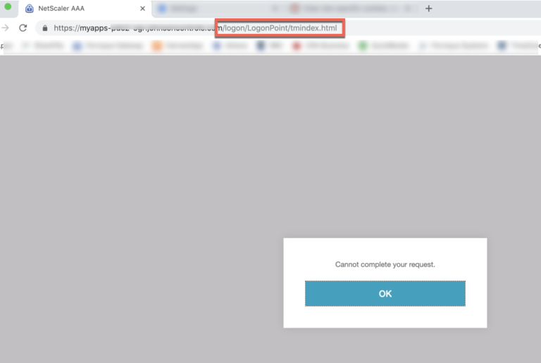 Issue Citrix ADC 12.1 b50.31 Cannot Complete Your Request Ferroque