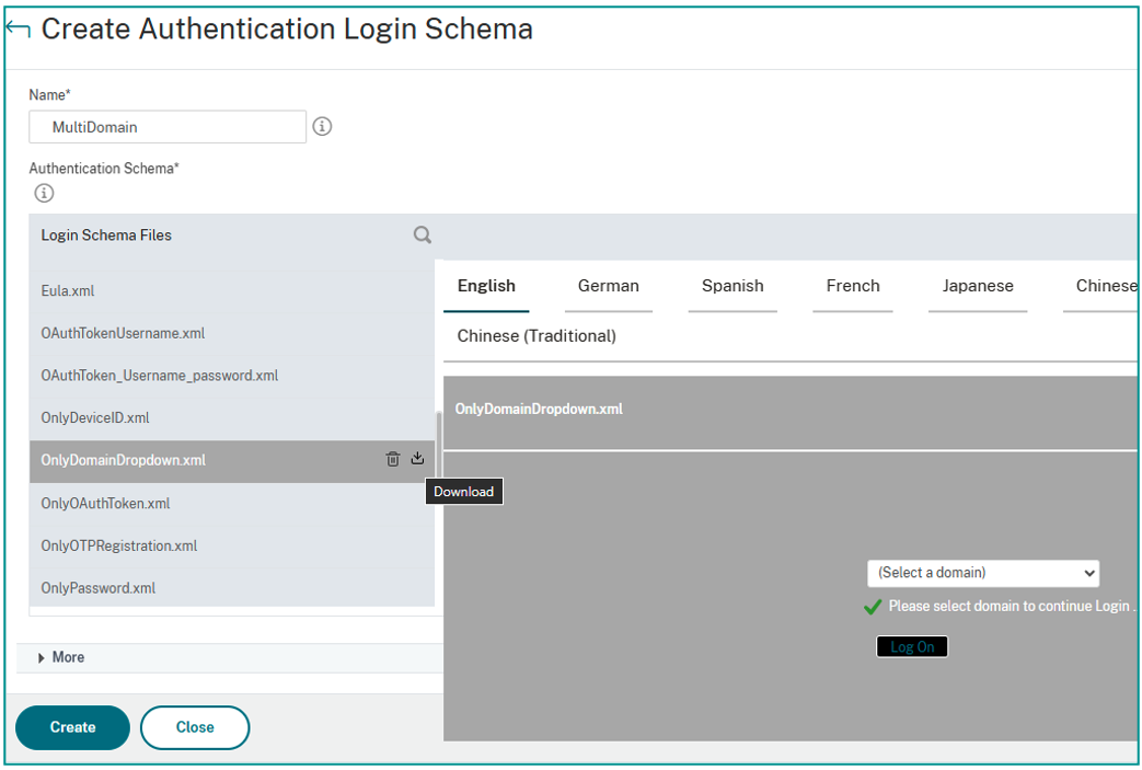 Authentication Login Schema